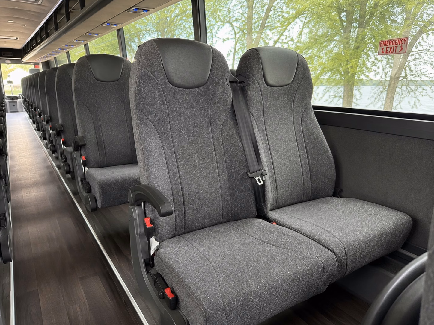 56 passenger charter bus interior